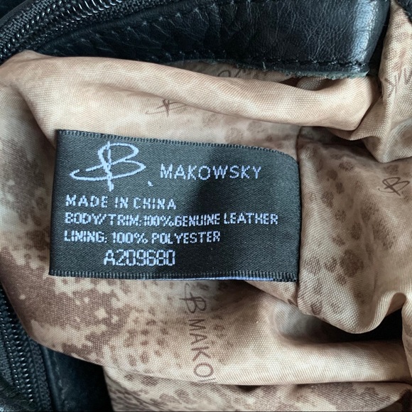 B Makowsky Black Leather Handbag - Picture 7 of 11